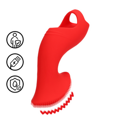 Loveline by shots Textured Finger Vibrator - Sunrise Red (8714273044846)