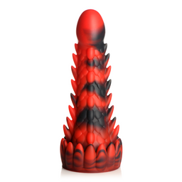 Xr brands Demon Rising - Schubben Draak Siliconen Dildo - Rood/Zwart (848518052995)