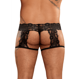 Male power G-String Garter Short - L/XL - Zwart (845830058346)