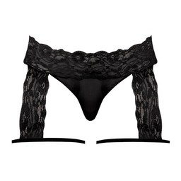 Male power G-String Garter Short - L/XL - Zwart (845830058346)