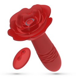 Crushious Romeo - Duwende Anale Rozenplug met Afstandsbediening - Rood (7403254158887)