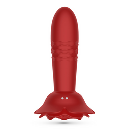 Crushious Romeo - Duwende Anale Rozenplug met Afstandsbediening - Rood (7403254158887)