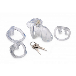 Xr brands Duidelijke Captor - Kinky Cage met Sleutels - Medium (848518037183)