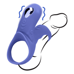 Loveline by shots Vibrerende Cockring met Clit Stimulatie - Tamiya Blauw (8714273044143)