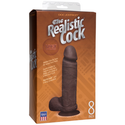 Doc johnson Realistische Cock met Ballen - Verwijderbare VacULock Zuignap - ULTRASKYN - 8 / 20 cm - Chocolade (782421014308)