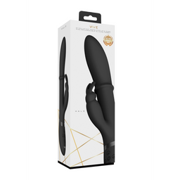 Vive by shots Halo - Ring Rabbit Vibrator - Zwart (8714273545022)