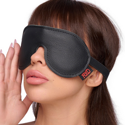 Red leather Leren Oogmasker - Zwart (3701019810372)