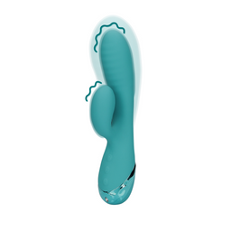 Loveline by shots Opblaasbare Konijnen Vibrator - Pauwblauw (8714273048950)