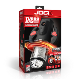 Curve toys Turbo Max - Draaien, Duwen en Zuigen Masturbator - Transparant/Zwart (653078944976)