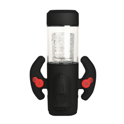 Curve toys Turbo Max - Draaien, Duwen en Zuigen Masturbator - Transparant/Zwart (653078944976)
