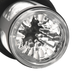 Curve toys Auto Spin - Draaien en Duwen Masturbator - Transparant/Zwart (653078944969)