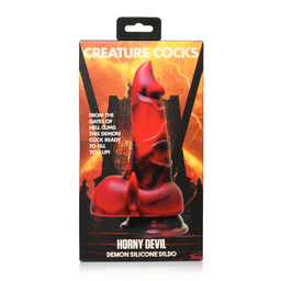 Xr brands Horny Devil - Demon Silicone Dildo - Rood (848518052988)