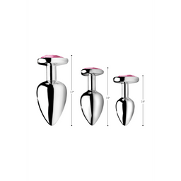 Xr brands Roze Hart - Butt Plug Set - 3 Stuks (848518033796)