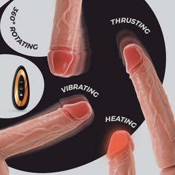 Crushious Inviktus Vibe - Vloeibare Siliconen Duwende Draaivibrator met Verwarming - 9 / 23 cm - Vleeskleur (7403254159266)