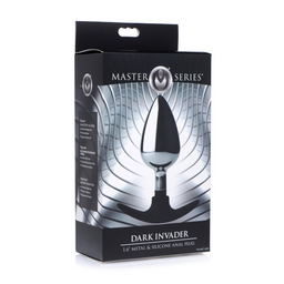 Xr brands Donkere Indringer - Metaal en Silicone Anale Plug - Groot (848518036148)