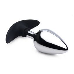 Xr brands Donkere Indringer - Metaal en Silicone Anale Plug - Groot (848518036148)