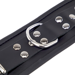 Red leather Leren Handboeien - Zwart (3701019809697)