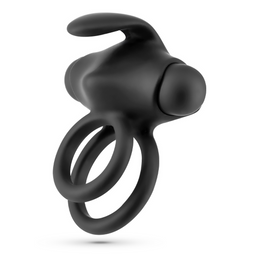 Crushious Thumper - Vibrerende Dubbele Cockring met Afstandsbediening - Zwart (7403254158948)