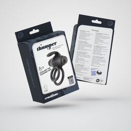 Crushious Thumper - Vibrerende Dubbele Cockring met Afstandsbediening - Zwart (7403254158948)
