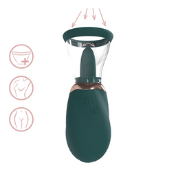 Pumped by shots Boost - Oplaadbare Vulva- en Borstpomp - Bosgroen (8714273054838)
