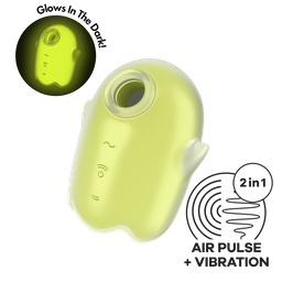 Satisfyer Glowing Ghost - Glow in the Dark - Dubbele Air Pulse Vibrator - Geel (4061504060064)