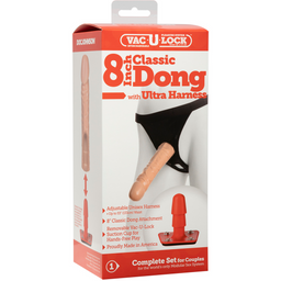 Doc johnson Klassieke dildo met Ultra harnas - 20 cm - Vanille (782421157005)