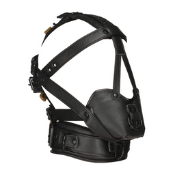 Xr brands Leren Hoofdharnas met Muilkorf - Zwart (848518059222)
