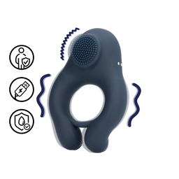 Loveline by shots Vibrerende Cockring met Clitoris Stimulatie - Indigo Blauw (8714273044914)