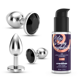 Crushious Bijou - Anal Wet Train Trio - 3 Jewel Plugs - Zwart (7403254151086)
