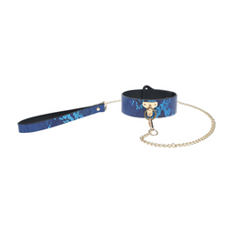 Ouch! by shots Florence Collectie - Halsband met Leash - Blauw (8714273056498)