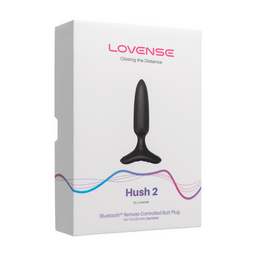 Lovense Hush 2 - App-bestuurde Vibrerende Buttplug - 1 / 2,5 cm - Zwart (728360599797)