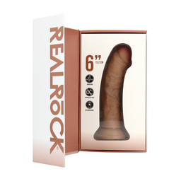 Realrock by shots Vibrerende Reguliere Gebogen Cock - 6 / 15,5 cm - Tan (8714273041692)