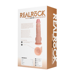 Realrock by shots Vibrerende Reguliere Rechte Penis met Ballen - 9 / 23 cm - Vlees (8714273041746)