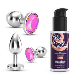 Crushious Bijou - Anal Wet Train Trio - 3 Jewel Plugs - Roze (7403254151024)