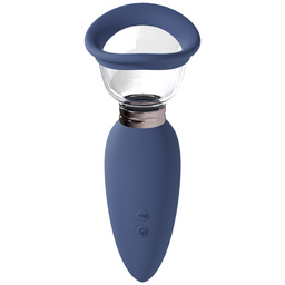 Pumped by shots Opwindend - Oplaadbare Vulva- en Borstpomp - Blauw (8714273055347)