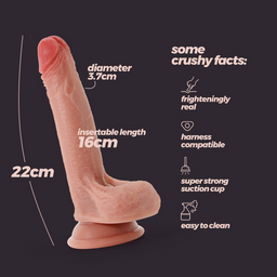 Crushious Inviktus - Vloeibare Silikon Dildo - 8 / 22 cm - Vleeskleur (7403254159297)
