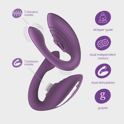 Crushious Pleasuriser - Rechargeable Vibrator with Waterbased Lubricant - 1.7 fl oz / 50 ml - Purple (7403254150256)