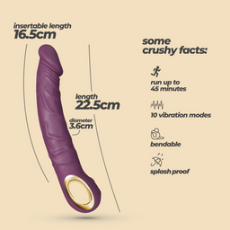 Crushious Magnus Bend - Realistische Flexibele Vibrator - Paars (7403254161085)
