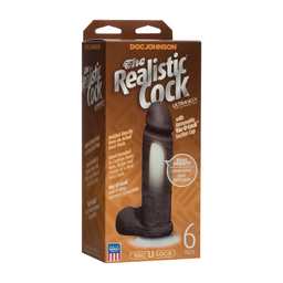 Doc johnson Realistische Cock met Ballen - Verwijderbare VacULock Zuignap - ULTRASKYN - 6 / 16 cm - Chocolade (782421014292)