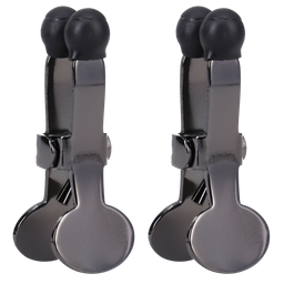 Doc johnson Nippers - RVS Nipple Klemmen met Silicone Tip - Zwart (782421088699)
