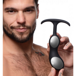 Xr brands Premium Silicone Weighted Prostate Plug - Large Premium Siliconen Gewogen Prostaat Plug - Groot (848518044624)