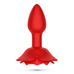 Crushious Giulietta - Draaibare Anale Rozenplug met Afstandsbediening - Rood (7403254158252)