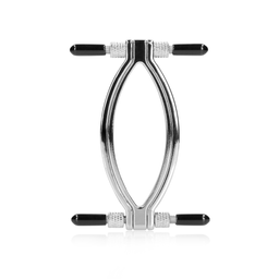 Ouch! by shots Verstelbare Pussy Clamp - Zilver (8714273048011)