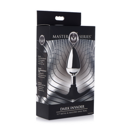 Xr brands Donkere Indringer - Metalen en Silicone Anale Plug - Medium (848518036131)