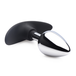 Xr brands Donkere Indringer - Metalen en Silicone Anale Plug - Medium (848518036131)