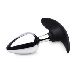 Xr brands Donkere Indringer - Metalen en Silicone Anale Plug - Medium (848518036131)