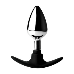 Xr brands Donkere Indringer - Metalen en Silicone Anale Plug - Medium (848518036131)