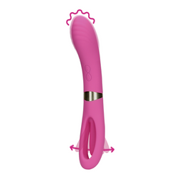 Loveline by shots Dubbelzijdige flapper en G-Spot vibrator - Uitbundig Roze (8714273049186)