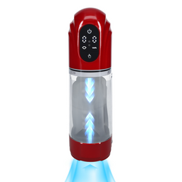 Pumped by shots TechnoThrust - Automatische Waterdichte Masturbator Pomp - Metallic Rood (8714273059574)