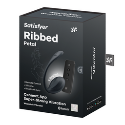 Satisfyer Ribbed Petal Connect App - Draagbare Koppel Vibrator - Zwart (4061504002767)